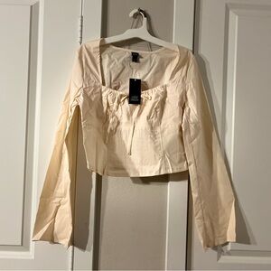 Wild Fable Cream Long Sleeve Blouse